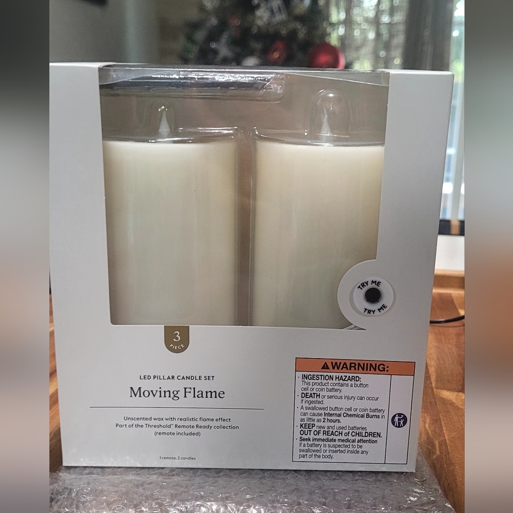 Led pillar candle set with control